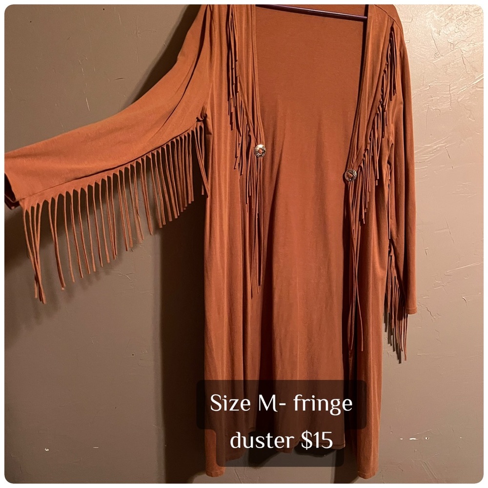 Fringe Duster Jacket - Brown